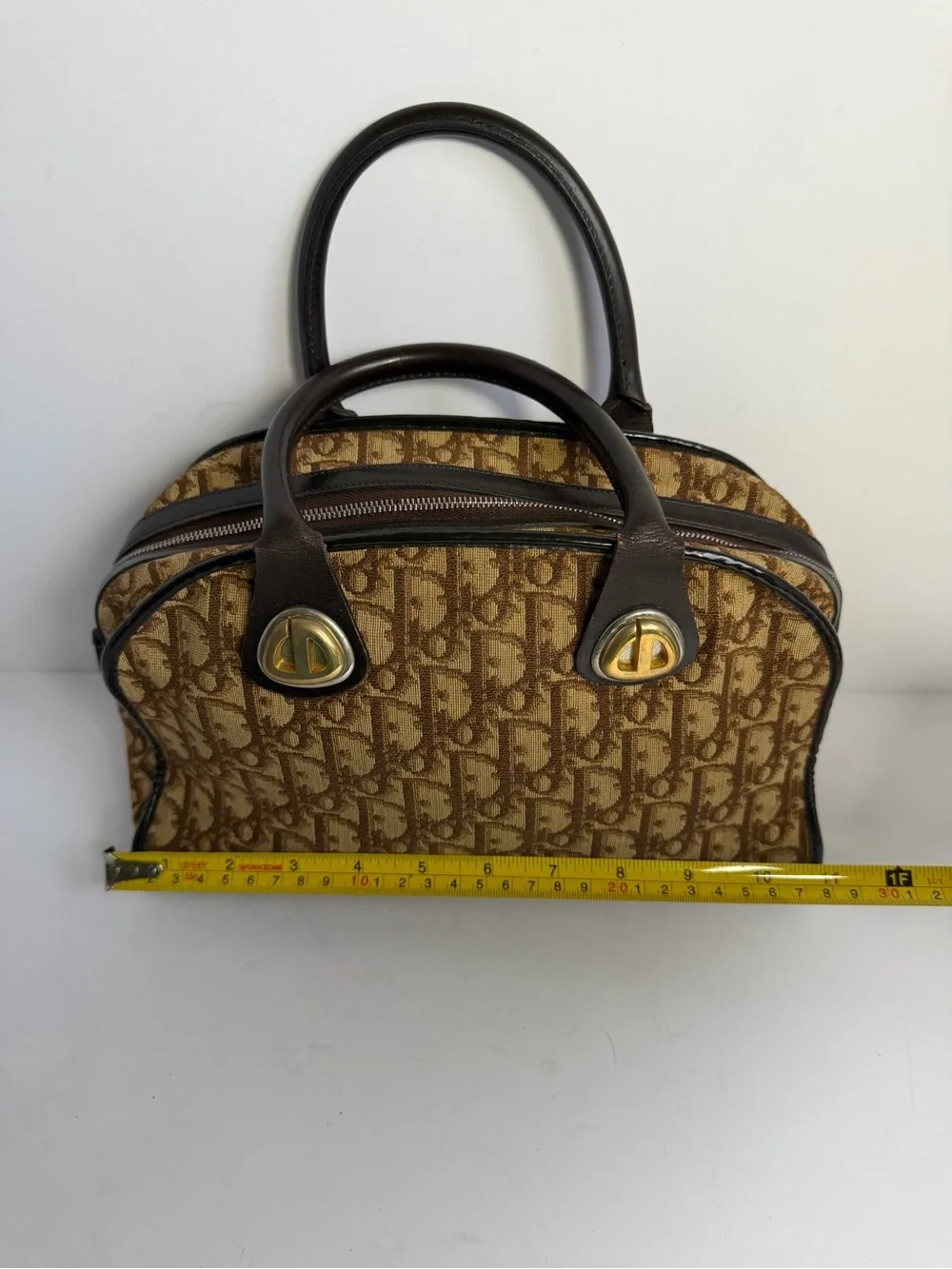 Vintage Christian Dior Iconic Trotter Brown Boston Bag